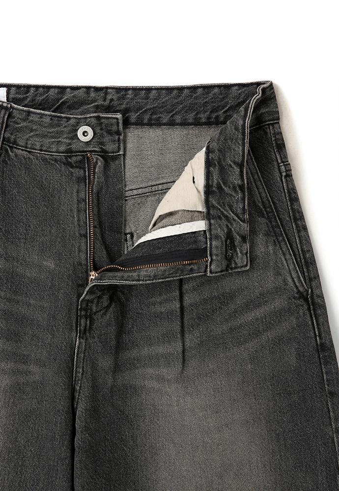 Art if acts - Cut Off One Tuck Curve Denim Pants (Vintage Black) product image 11 | TRAB K-Fashion Australia