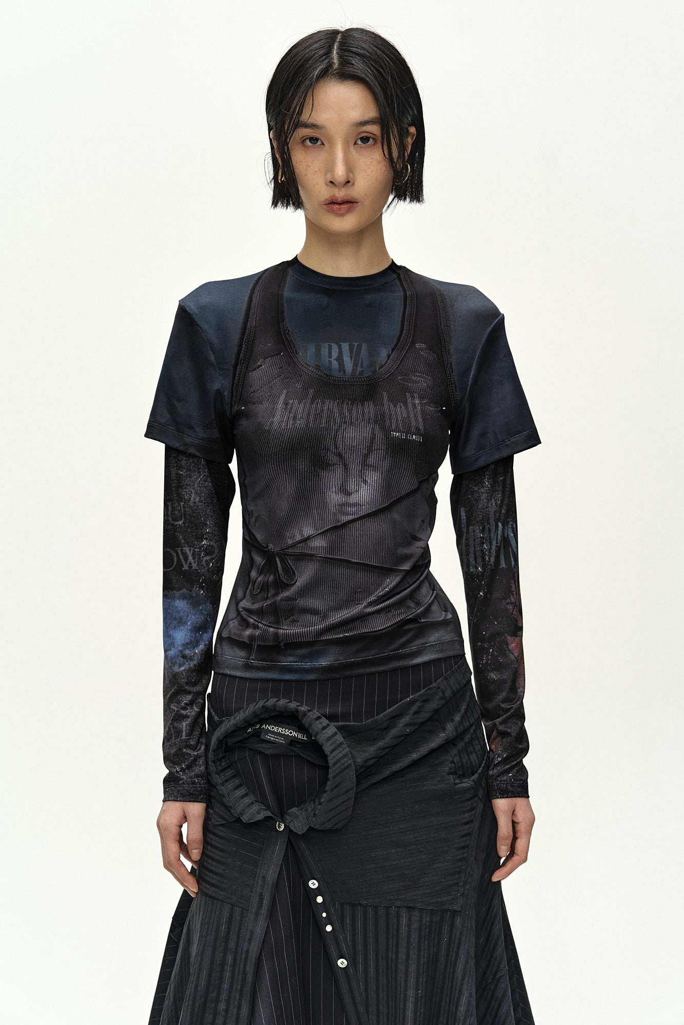Andersson Bell - Rock Archive Layered T-Shirt (black) (Black) product image 4 | TRAB K-Fashion Australia