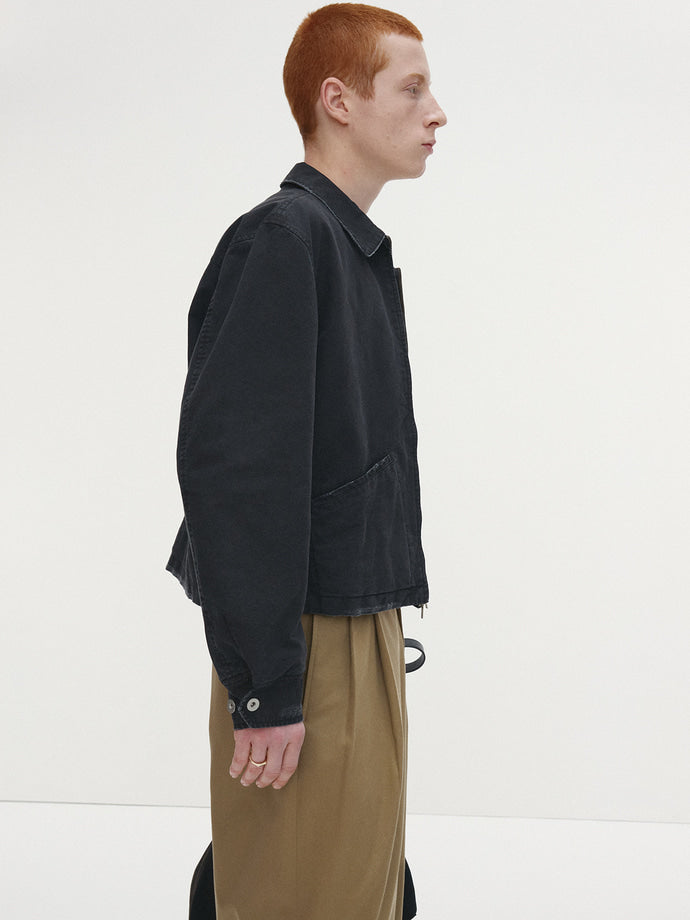 Tonywack - Garment-Dyed Cotton Distressed Mechanic Jacket (Faded Black) product image 3 | TRAB K-Fashion Australia