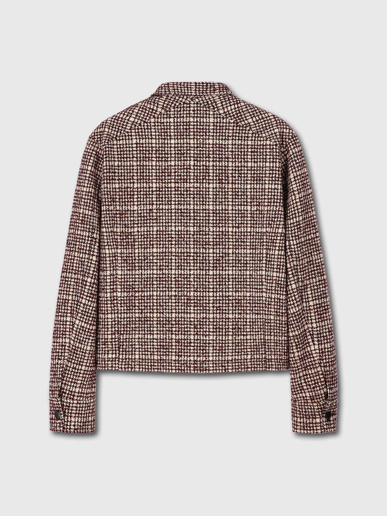 Tonywack - Checked Wool Tweed Shirt Jacket Italian Fabric (Burgundy/Ecru) product image 7 | TRAB K-Fashion Australia