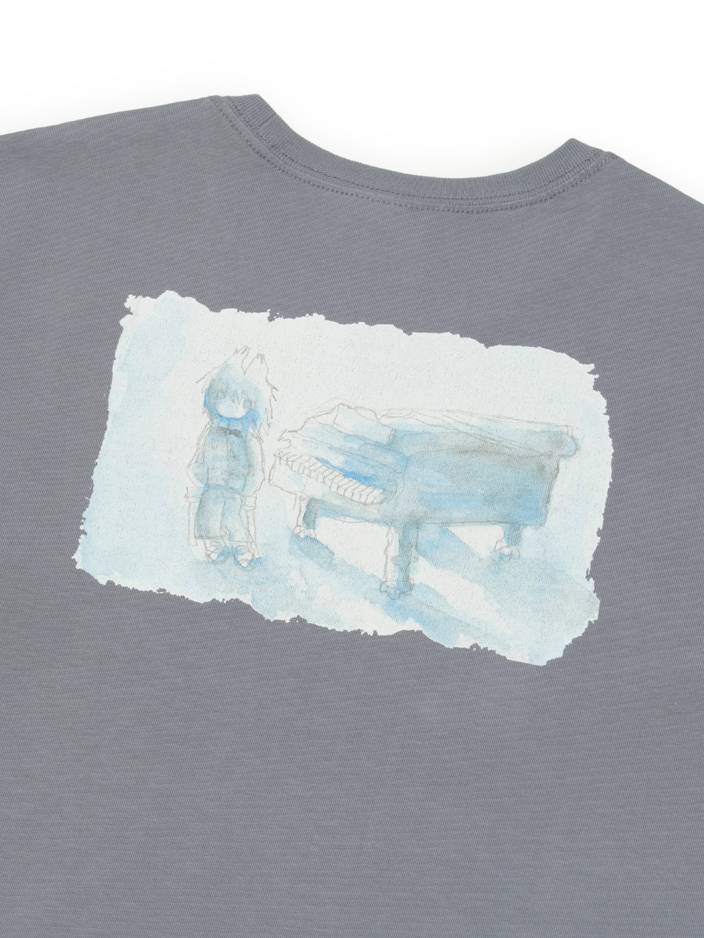 San San Gear - San San X Yuminha Piano T-Shirt (Blue Charcoal) product image 5 | TRAB K-Fashion Australia