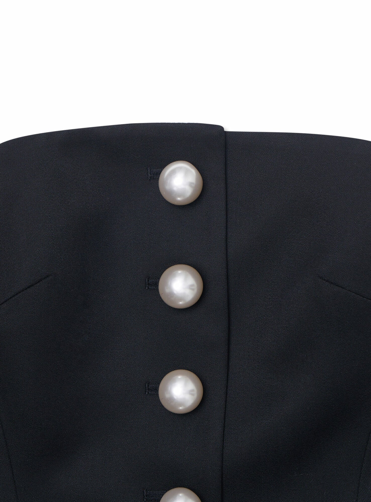 Kimhe Kim - Pearl Buttons Wool-Blend Bustier Mini Dress (Black) product image 8 | TRAB K-Fashion Australia