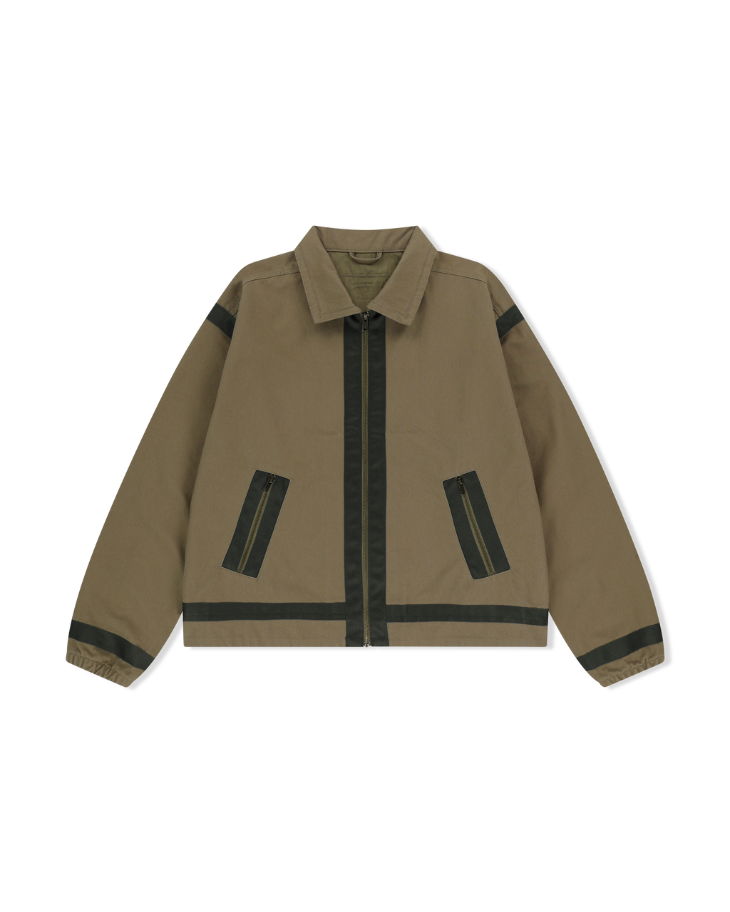 yeseyesee - Tape Detail Canvas Jacket (Khaki) product image 1 | TRAB K-Fashion Australia