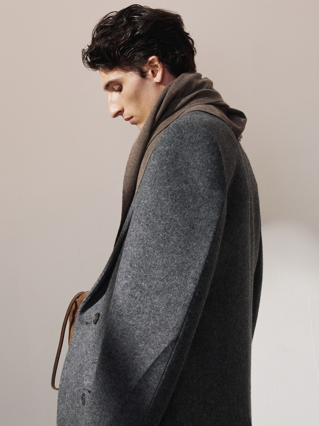 Recto - Classic Tailored Double Breasted Coat (Melange Grey) product image 5 | TRAB K-Fashion Australia