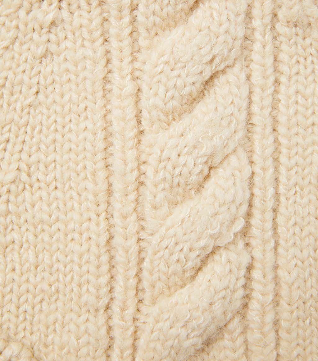 Llege - Cube Detail Cable Earmuff Beanie (Beige) product image 5 | TRAB K-Fashion Australia