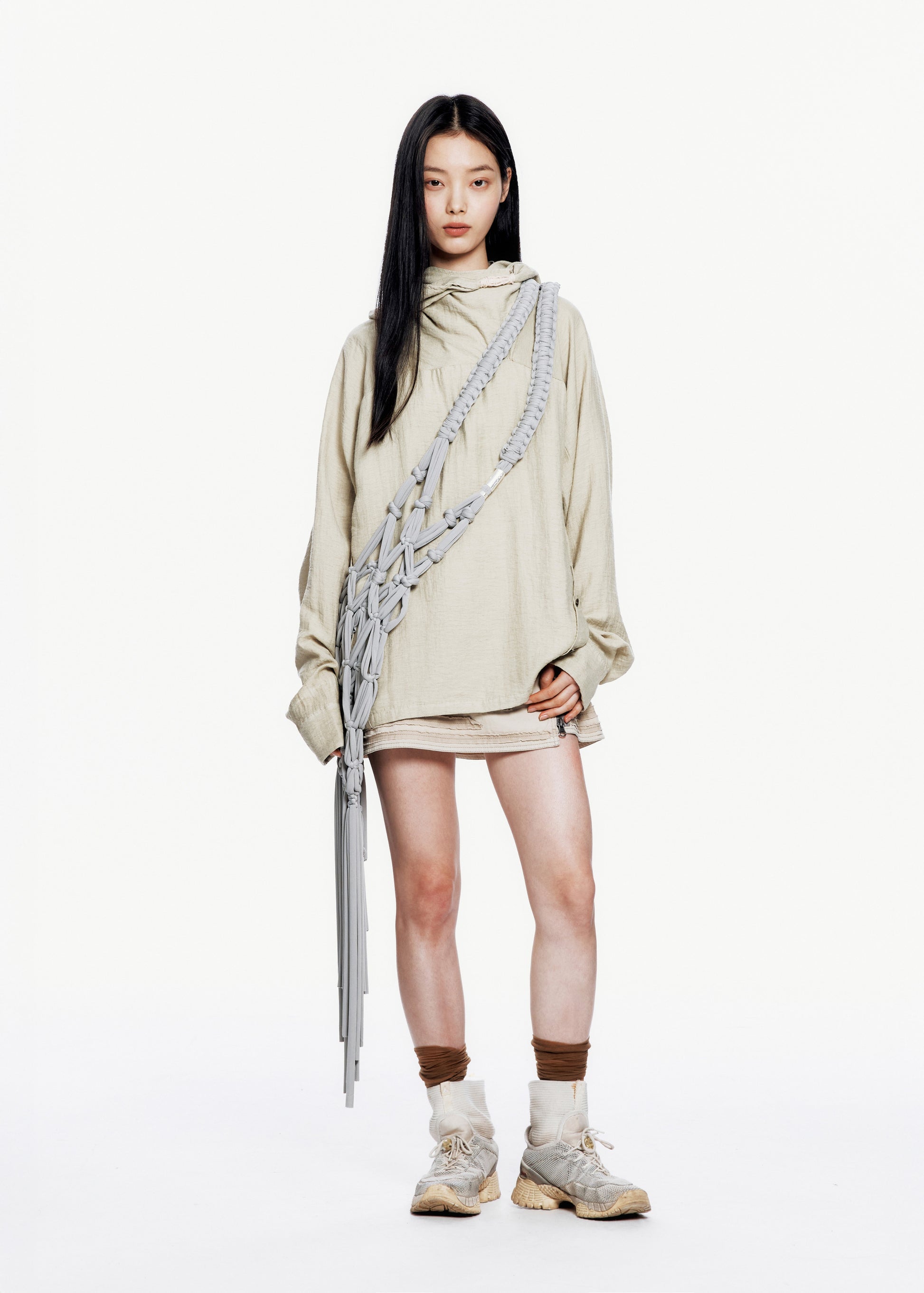 Hyein Seo - Macrame Shoulder Bag (Light Grey) product image 3 | TRAB K-Fashion Australia