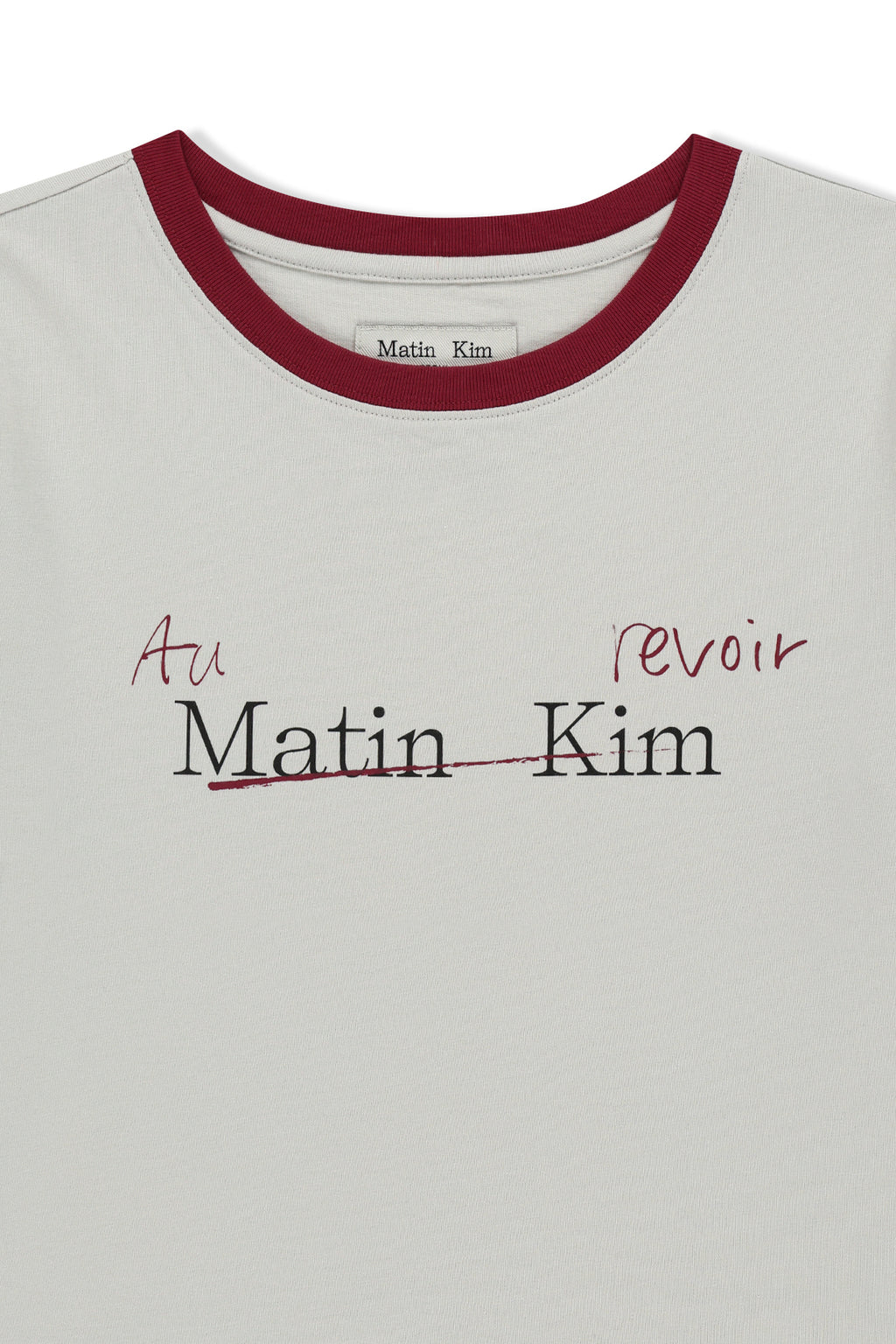 Matin Kim - Tonal Rib Logo Crop Top (Grey) product image 3 | TRAB K-Fashion Australia