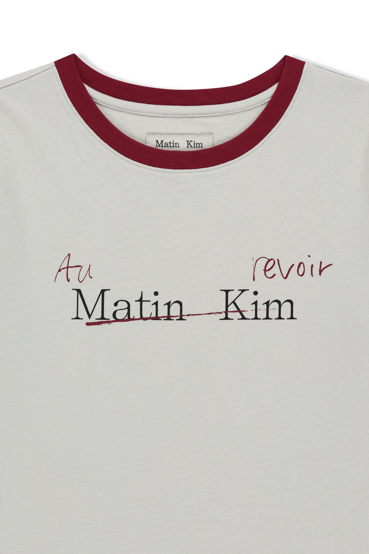 Matin Kim - Tonal Rib Logo Crop Top (Grey) product image 3 | TRAB K-Fashion Australia
