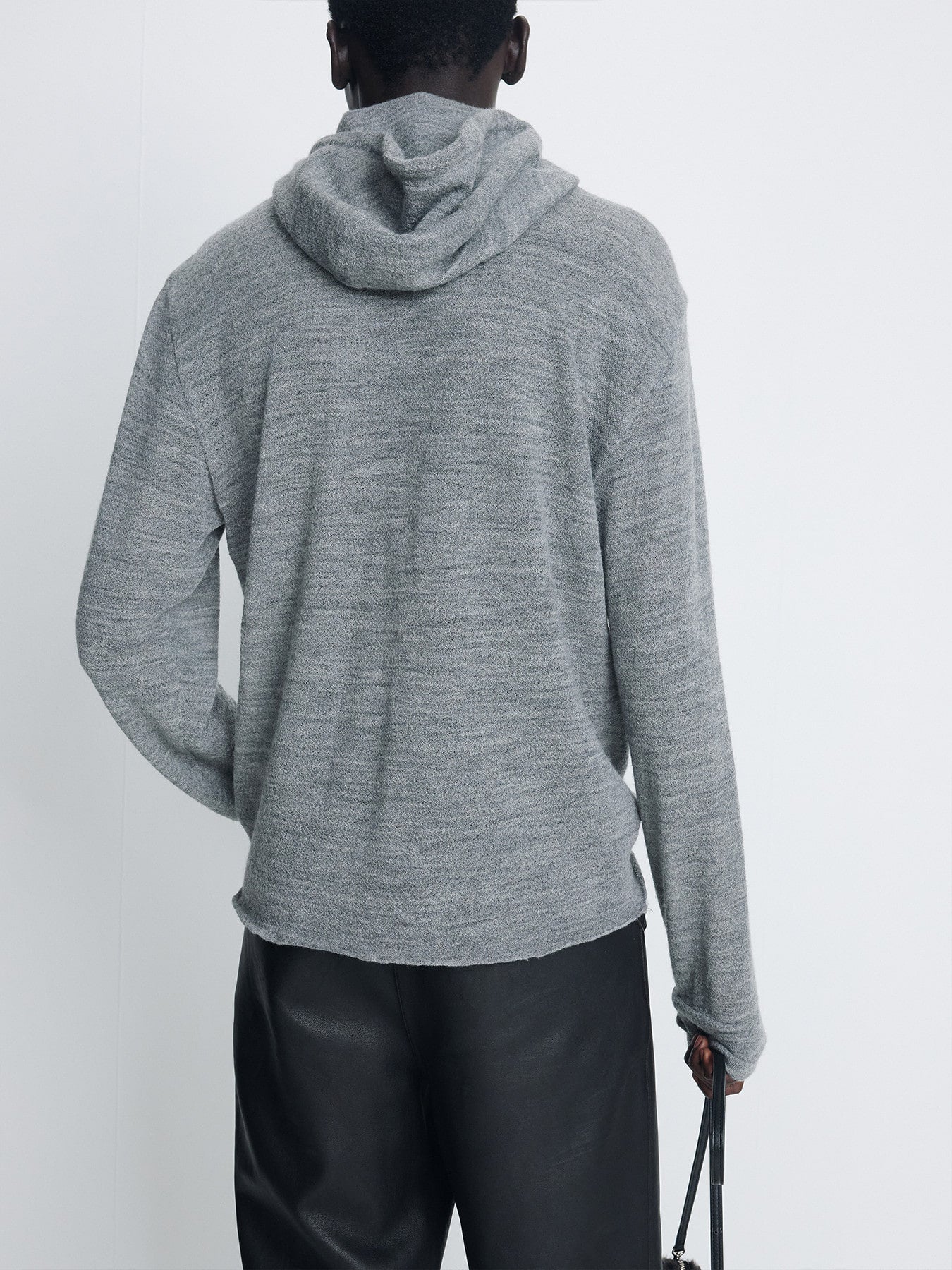 Tonywack - Light Wool Hooded Zip Jacket (Melange Grey) product image 4 | TRAB K-Fashion Australia