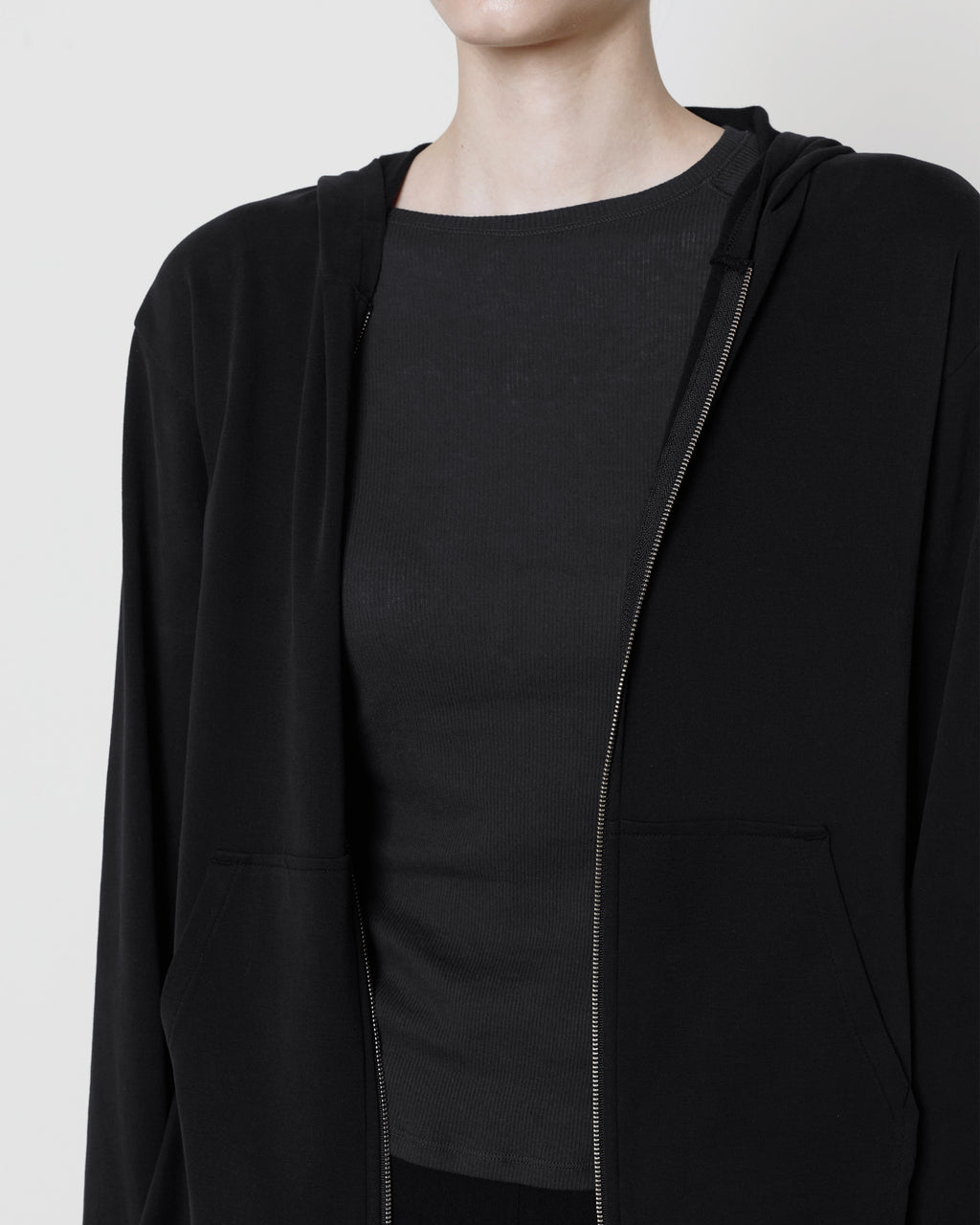 Brownyard - Smooth Jersey Hood Zip Up (Black) product image 4 | TRAB K-Fashion Australia