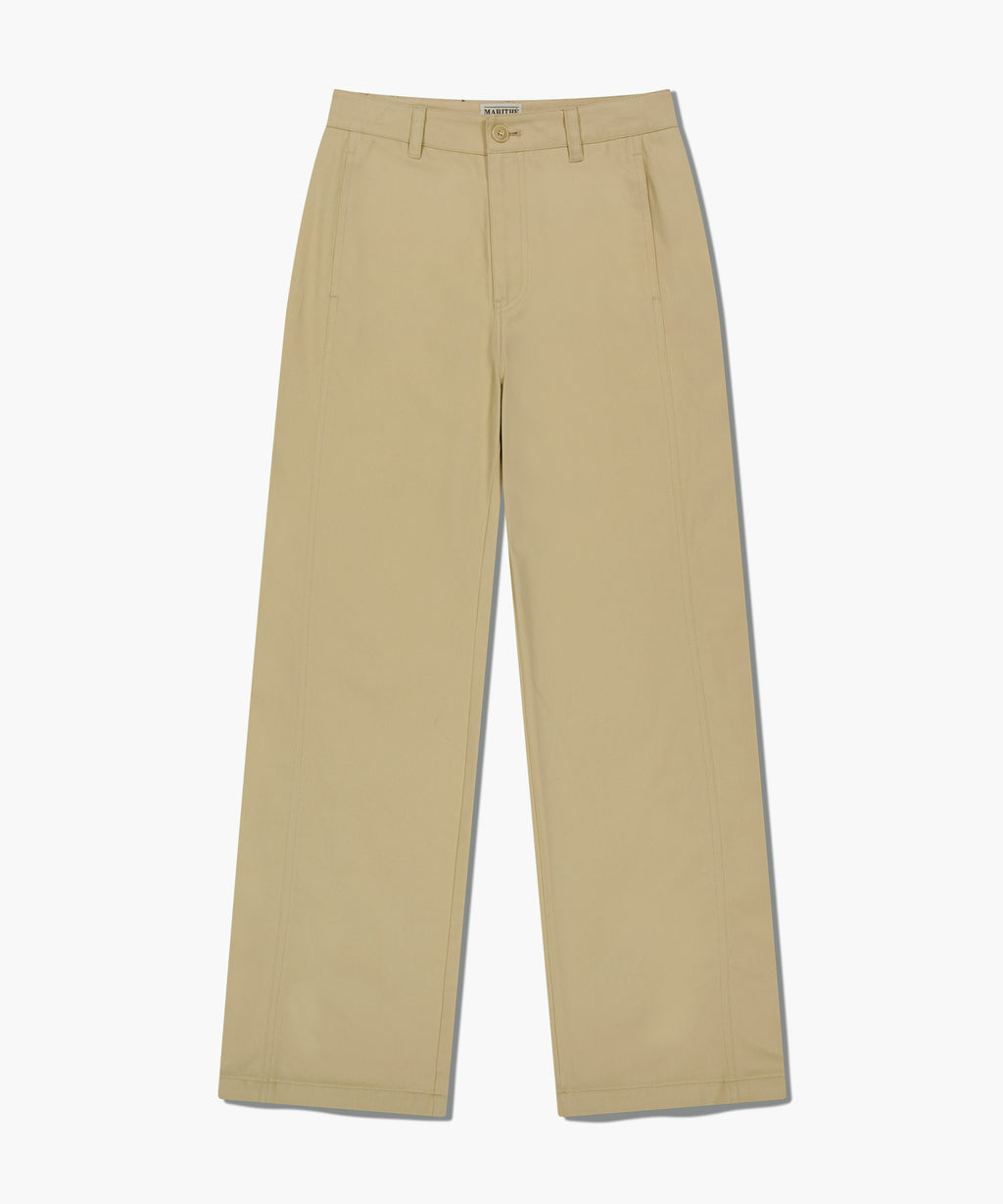 Marithe & Francois Girbaud - Cotton Curved Line Pants (Beige) product image 6 | TRAB K-Fashion Australia