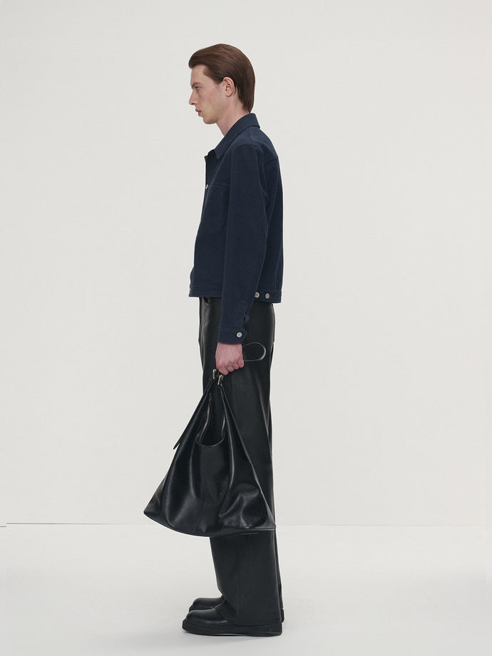 Tonywack - Moleskin Cotton Trucker Jacket (Navy) product image 3 | TRAB K-Fashion Australia