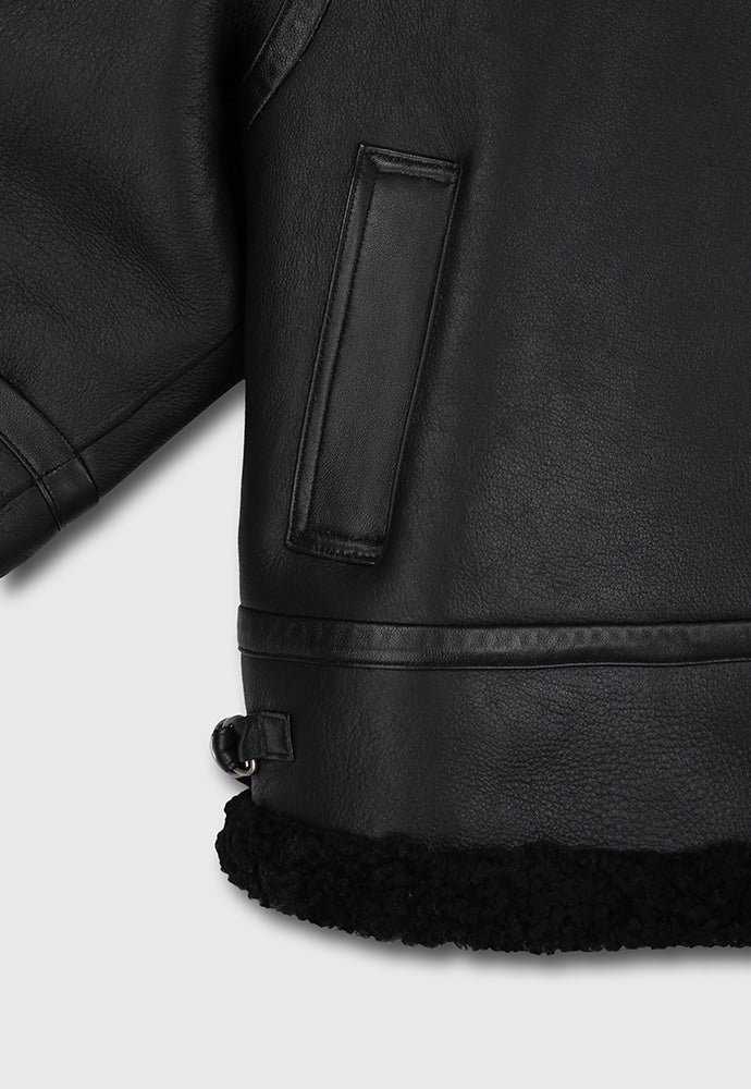 Tonywack - Lamb Leather Shearling Aviator Jacket (Black) product image 15 | TRAB K-Fashion Australia