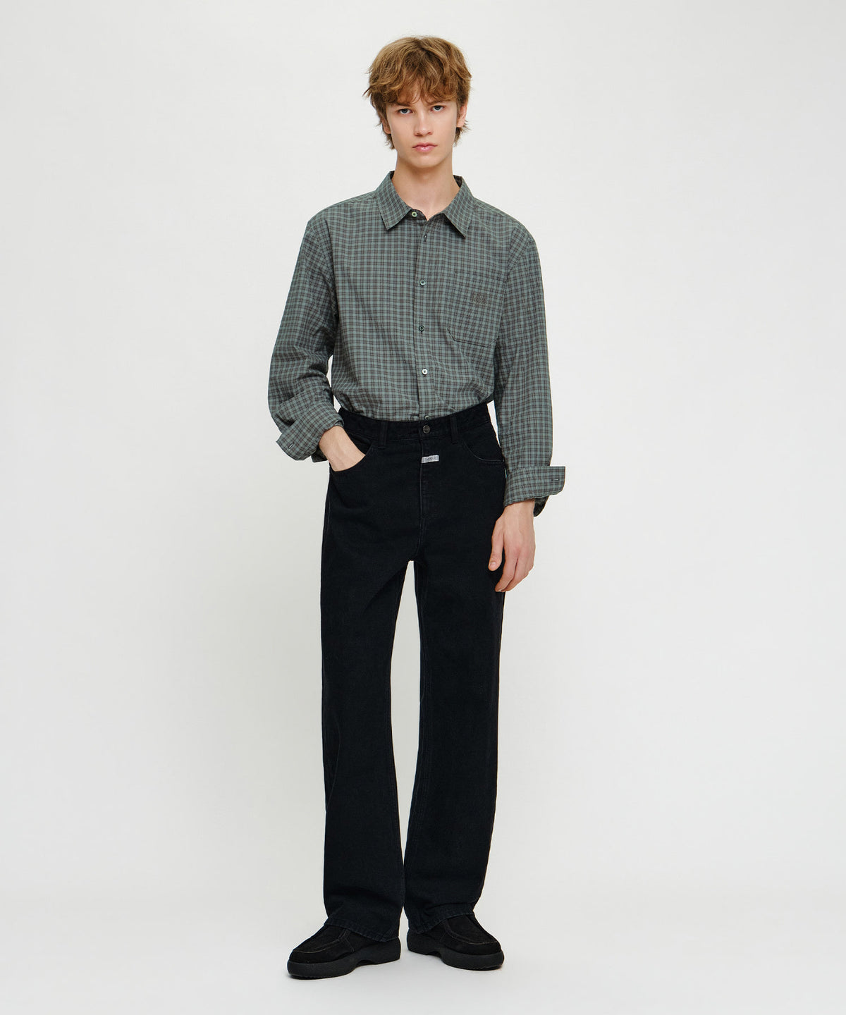 Marithe & Francois Girbaud - [Pre-order – Ships 30 Sep] Semi-wide Denim Pants (Black) product image 3 | TRAB K-Fashion Australia