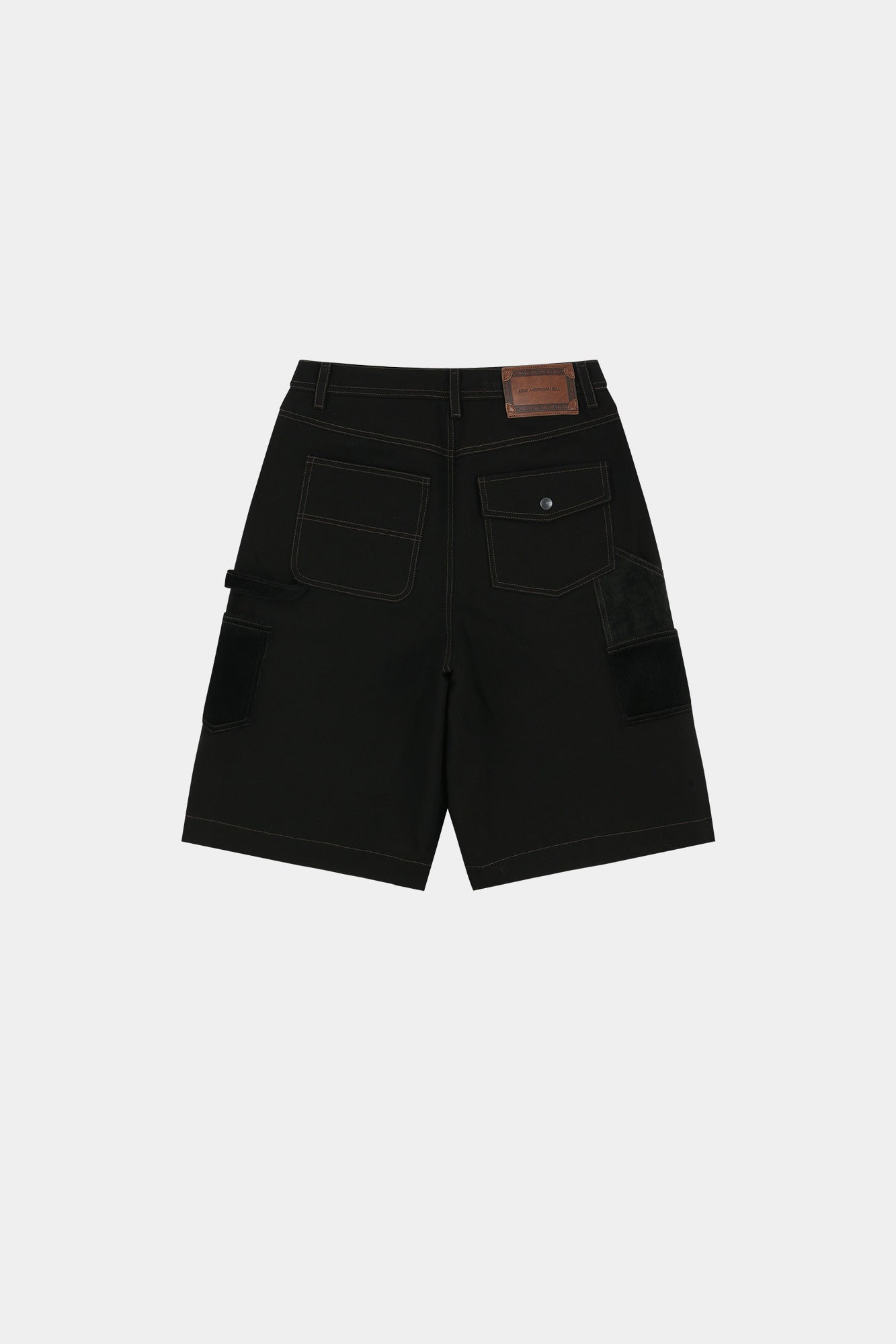 Andersson Bell - Faux Pony Patchwork Carpenter Shorts (Black) product image 12 | TRAB K-Fashion Australia