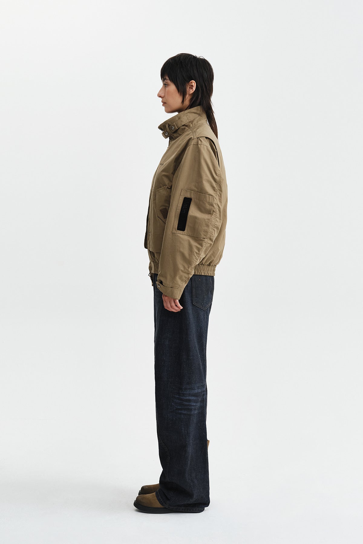 Matin Kim - Buckle High Neck Utility Jumper (Khaki) product image 9 | TRAB K-Fashion Australia
