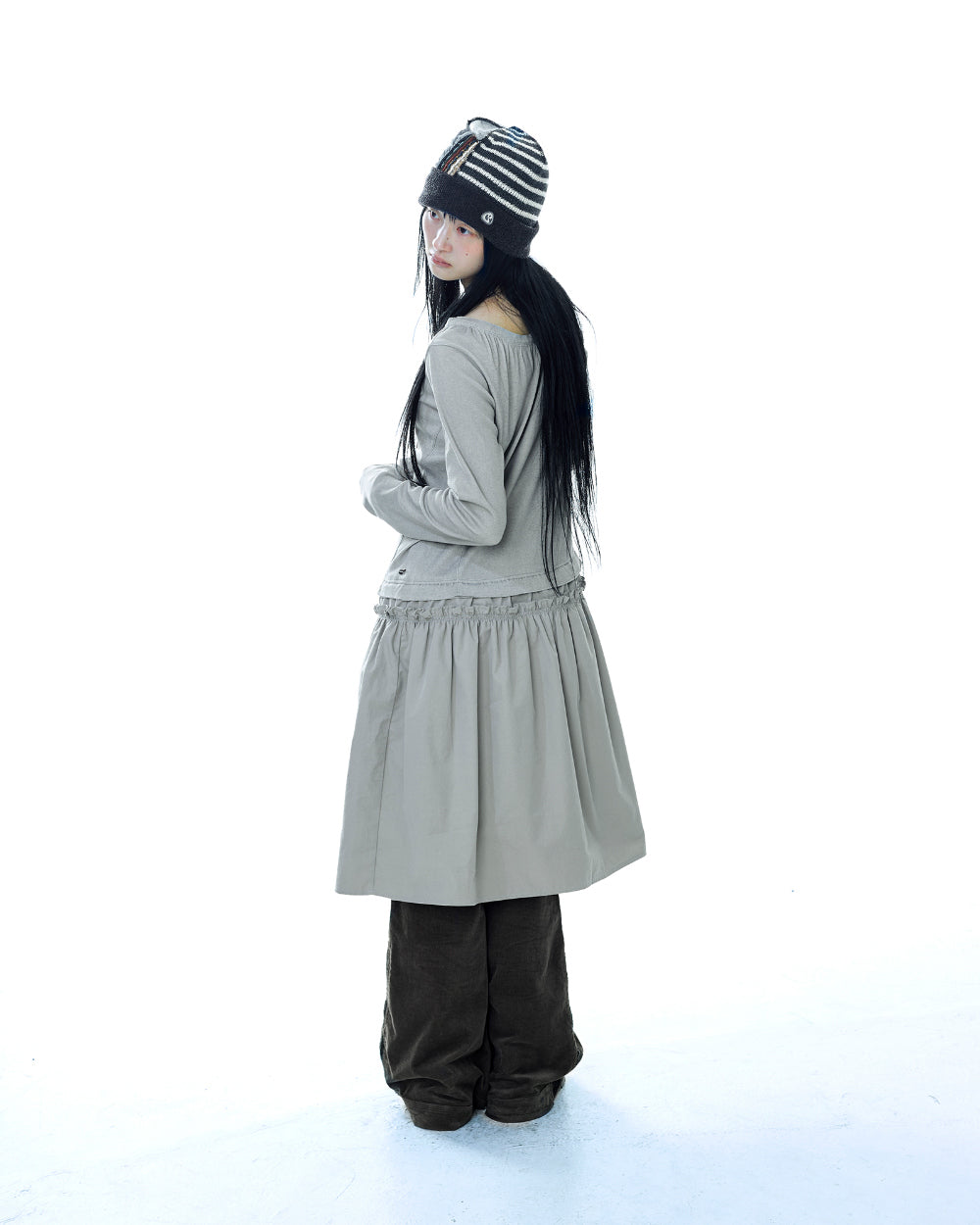 Coyseio - 2way Shirring One Piece (Light Khaki) product image 8 | TRAB K-Fashion Australia