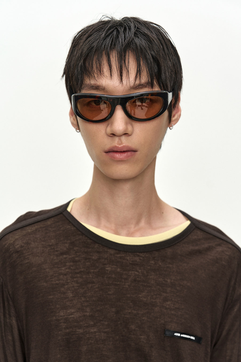 Andersson Bell - Brad Layered T-Shirt (Lemon/Brown) product image 7 | TRAB K-Fashion Australia