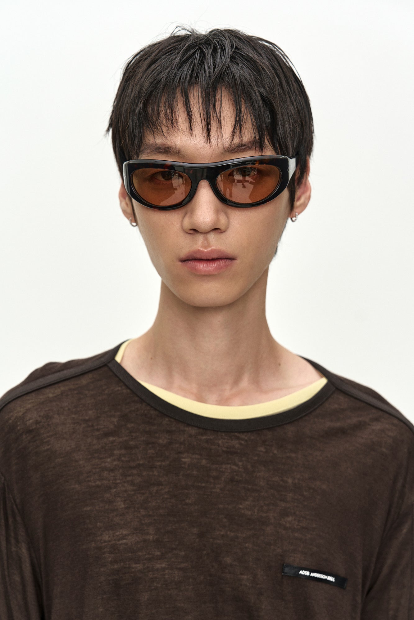 Andersson Bell - Brad Layered T-Shirt (Lemon/Brown) product image 7 | TRAB K-Fashion Australia