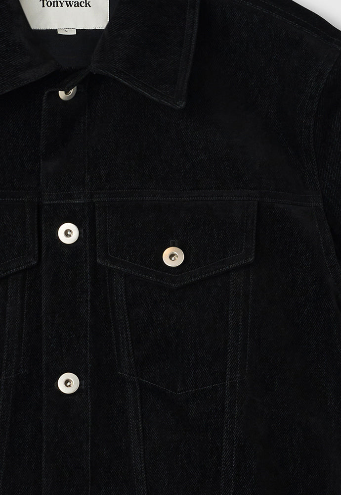Tonywack - Velvet Denim Trucker Jacket (Black) product image 10 | TRAB K-Fashion Australia