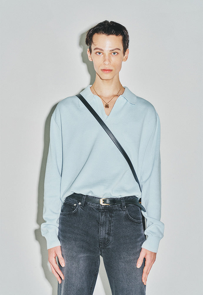 Tonywack - High Count Whole Garment Saddle Neck Knit (Baby Blue) product image 6 | TRAB K-Fashion Australia