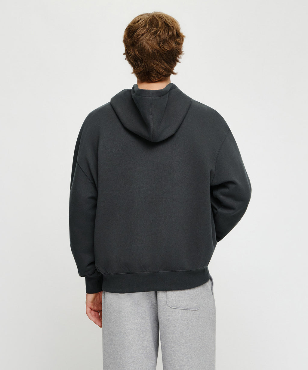 Marithe & Francois Girbaud - Small Classic Logo Oversized Hoodie (brushed) (Charcoal) product image 3 | TRAB K-Fashion Australia