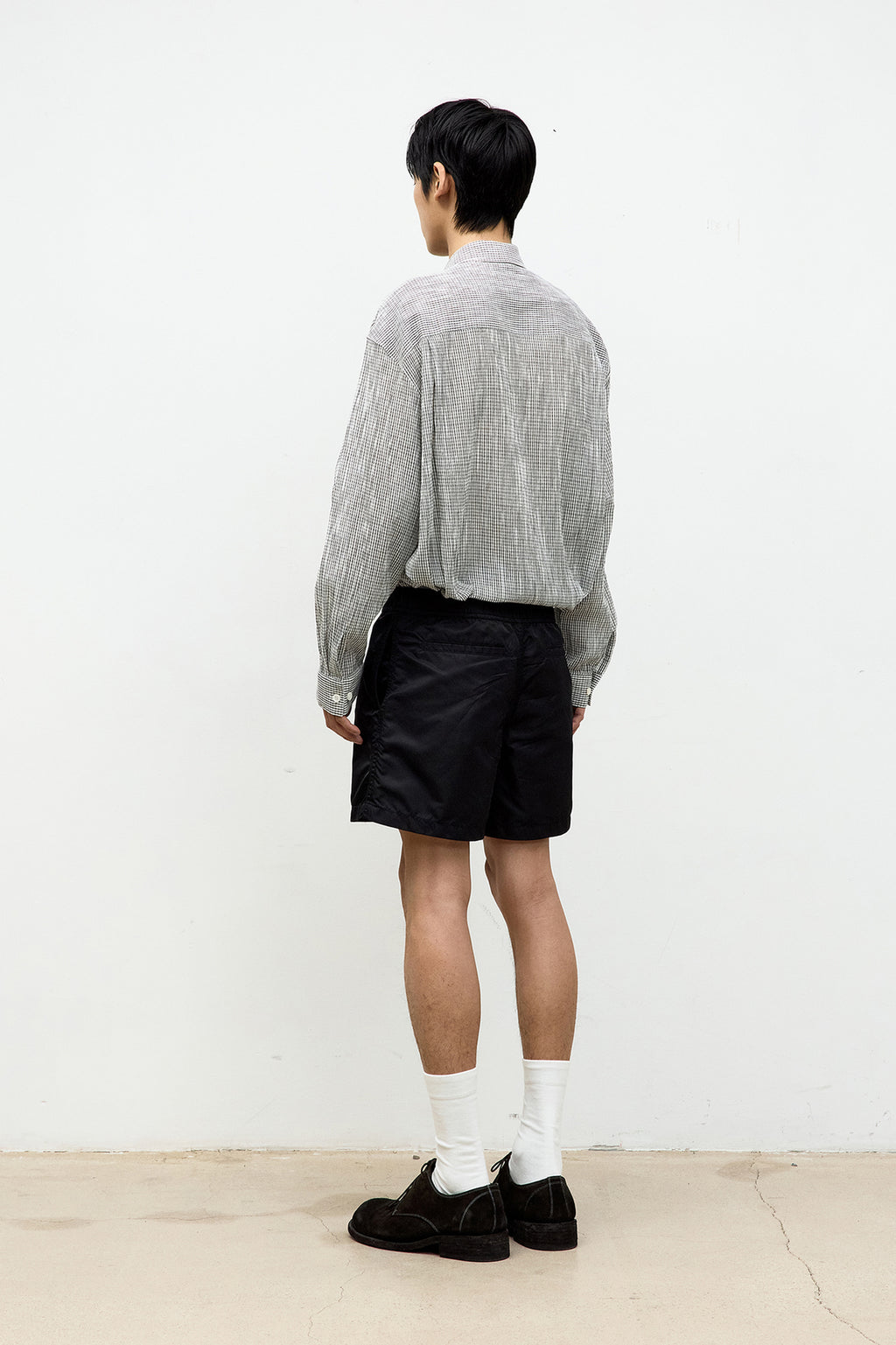 Coor - Wrinkle Sheer Check Shirt (White) product image 4 | TRAB K-Fashion Australia