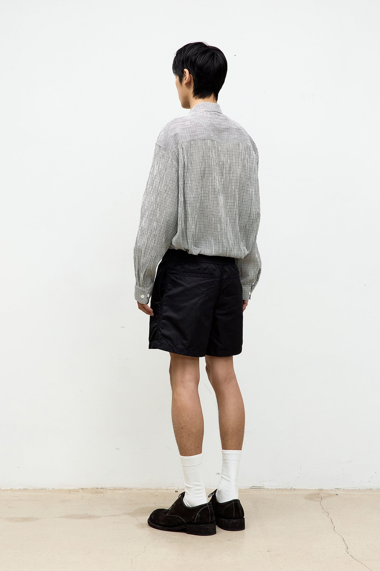 Coor - Wrinkle Sheer Check Shirt (White) product image 4 | TRAB K-Fashion Australia
