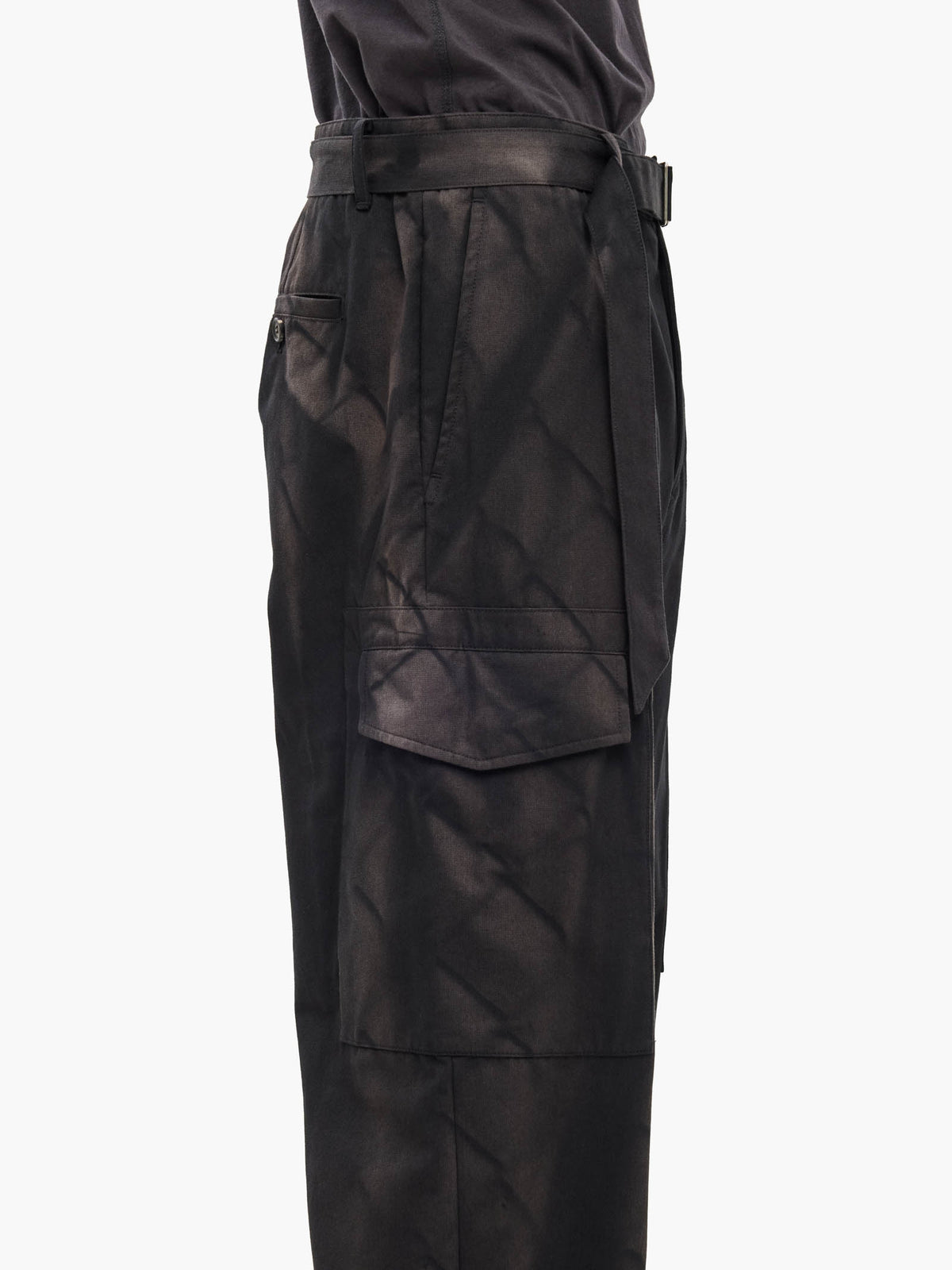 Jiyong Kim - Sun-Bleached Belted Trousers (Black) product image 7 | TRAB K-Fashion Australia