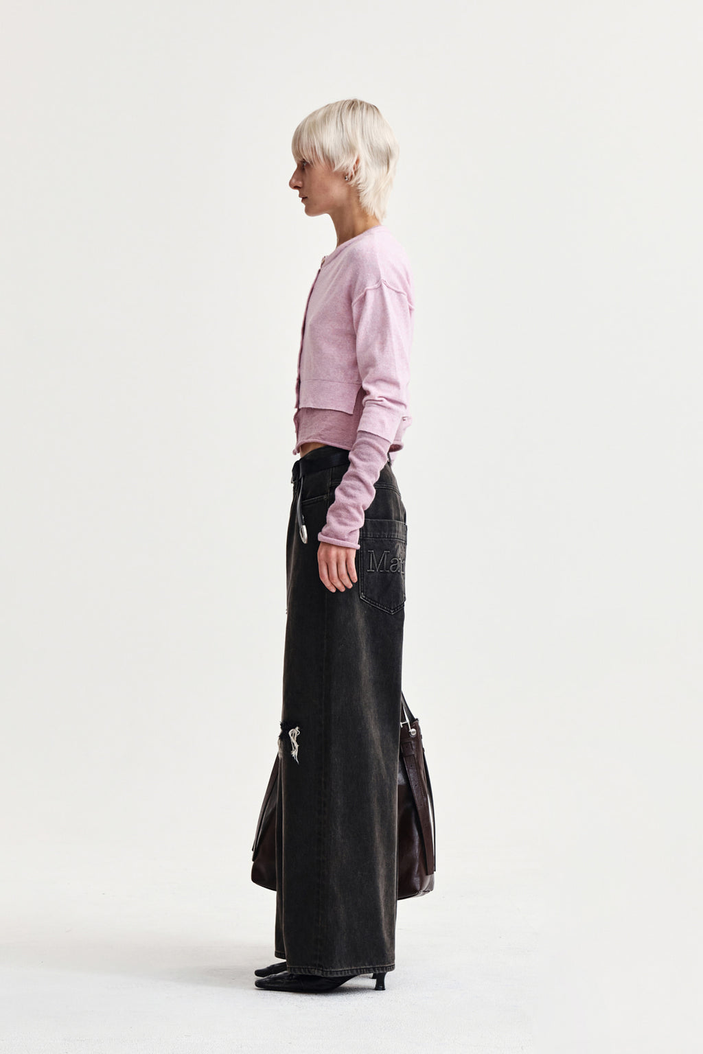 Matin Kim - Layered Texture Knit Cardigan (Lilac) product image 6 | TRAB K-Fashion Australia