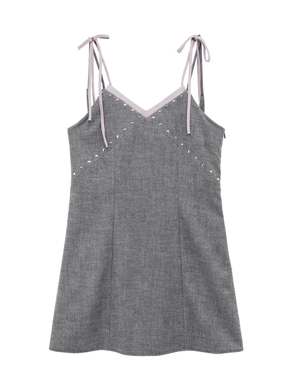 Margarin Fingers - Studs Layered Mini Dress (Grey) product image 2 | TRAB K-Fashion Australia