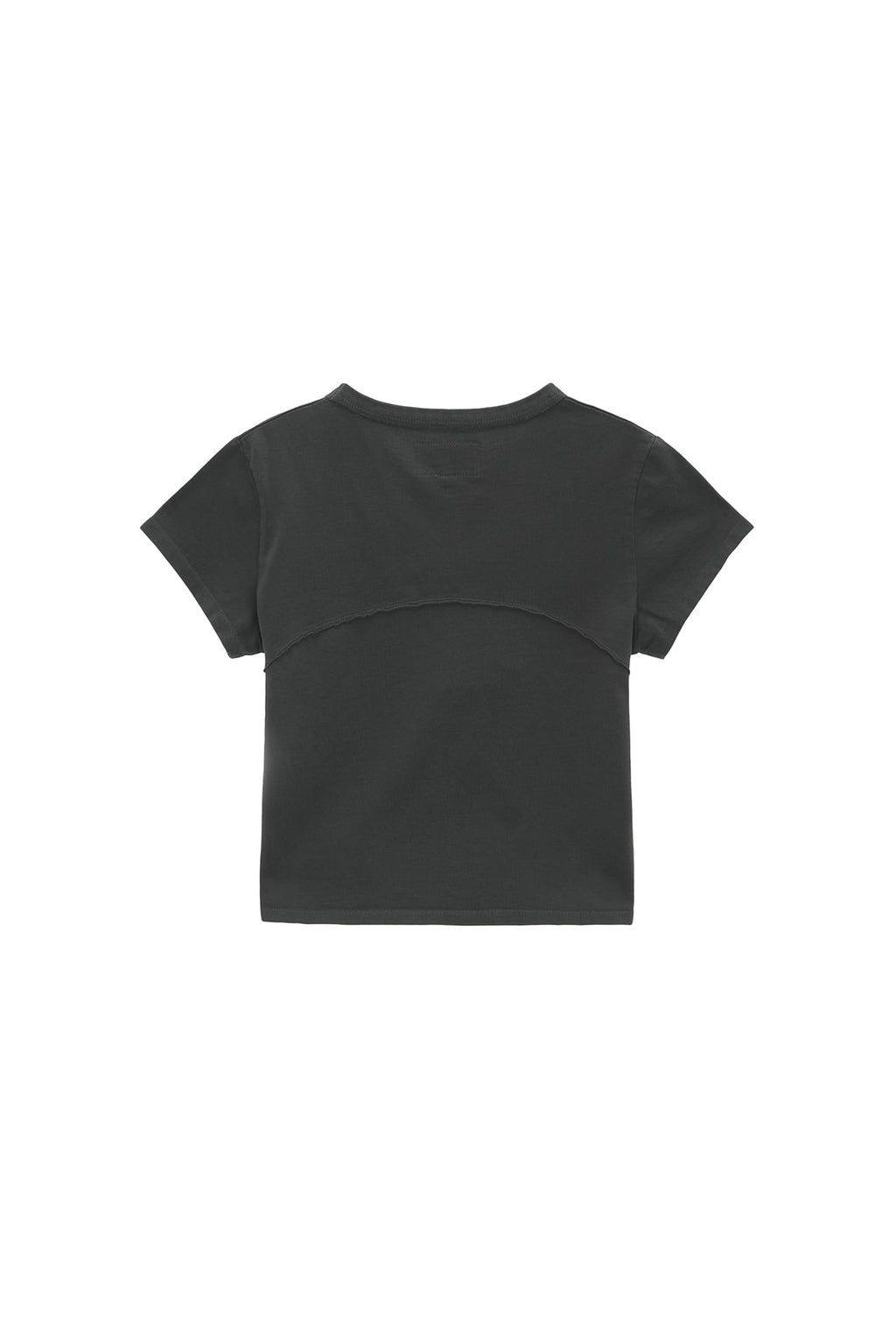 Matin Kim - Pigment Cut Out Logo Crop Top (Charcoal) product image 10 | TRAB K-Fashion Australia