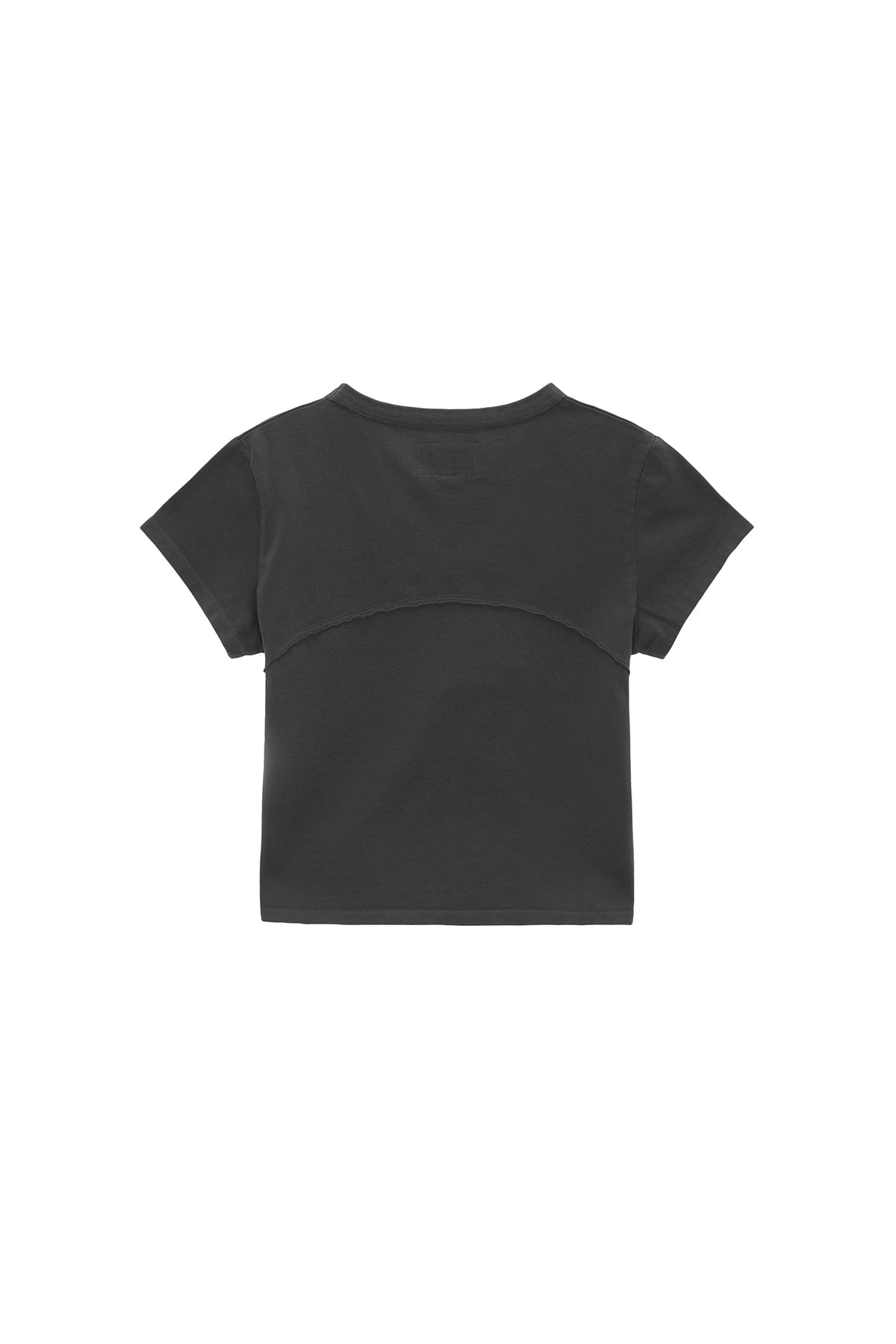 Matin Kim - Pigment Cut Out Logo Crop Top (Charcoal) product image 10 | TRAB K-Fashion Australia