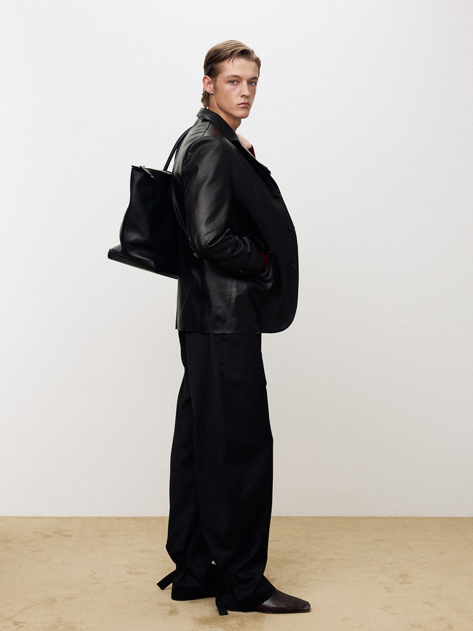 Tonywack - Vegetable Tanned Lamb Leather Tailored Jacket (Black) product image 3 | TRAB K-Fashion Australia