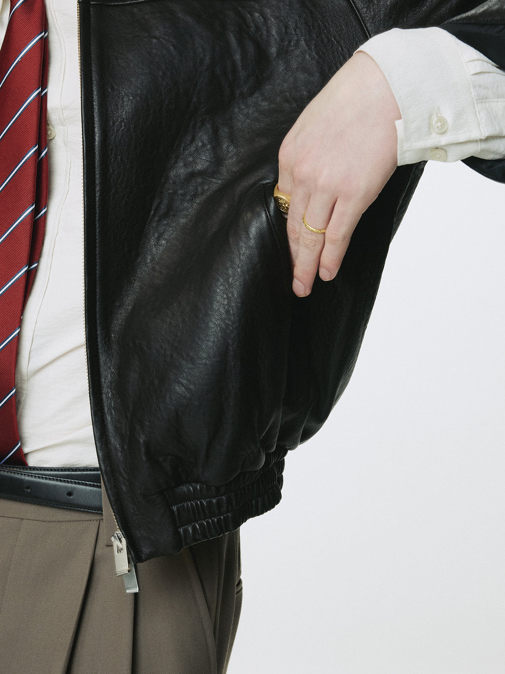 Tonywack - Vintage Lamb Leather Bomber Jacket (Black) product image 8 | TRAB K-Fashion Australia