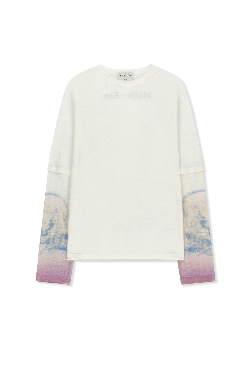 Matin Kim - Sleeve Print Knit Pullover (Ivory) product image 1 | TRAB K-Fashion Australia