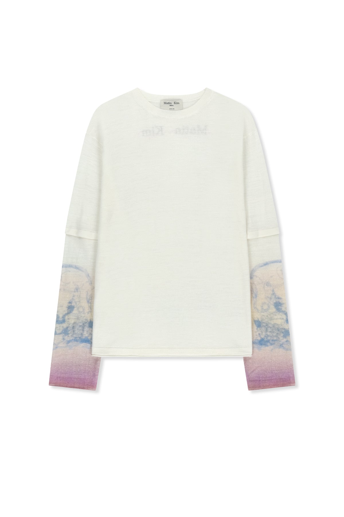 Matin Kim - Sleeve Print Knit Pullover (Ivory) product image 1 | TRAB K-Fashion Australia