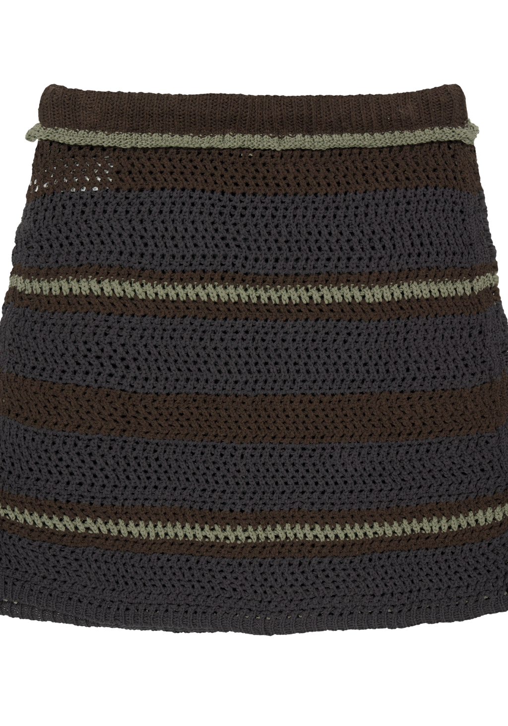 Coyseio - Stripe Layered Knit Skirt (Brown) product image 3 | TRAB K-Fashion Australia