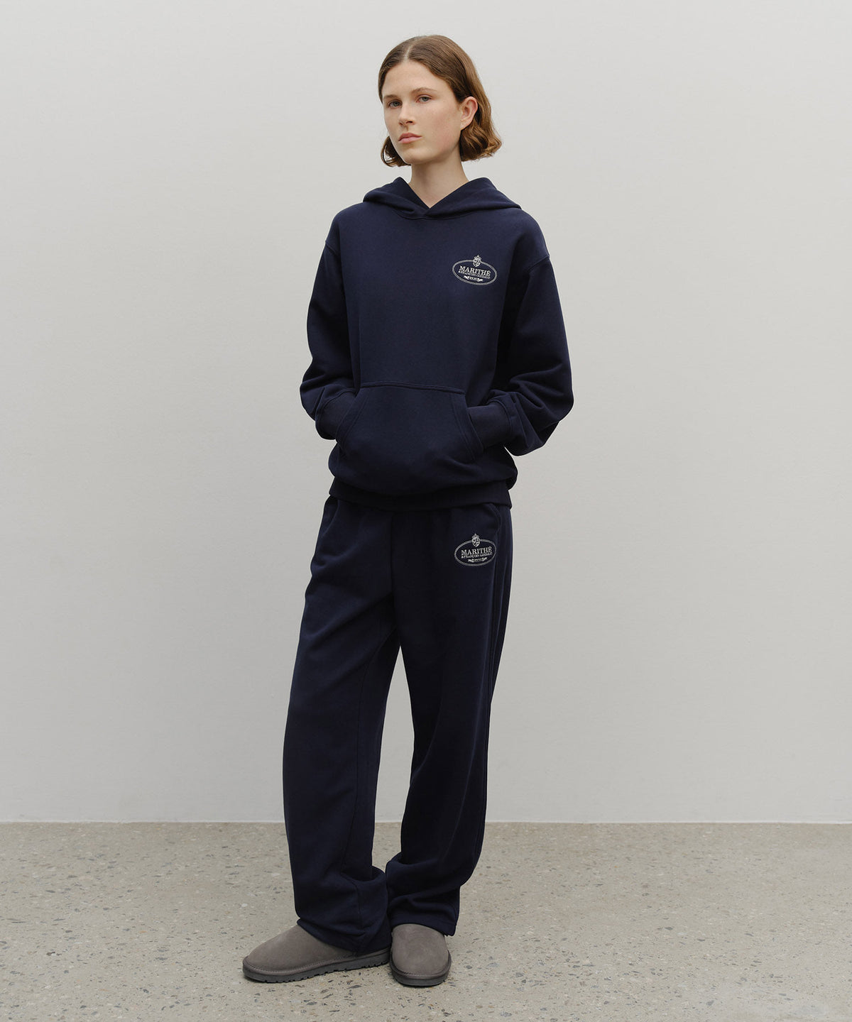 Marithe & Francois Girbaud - Crown Crest Symbol Sweat Pants (brushed) (Navy) product image 3 | TRAB K-Fashion Australia