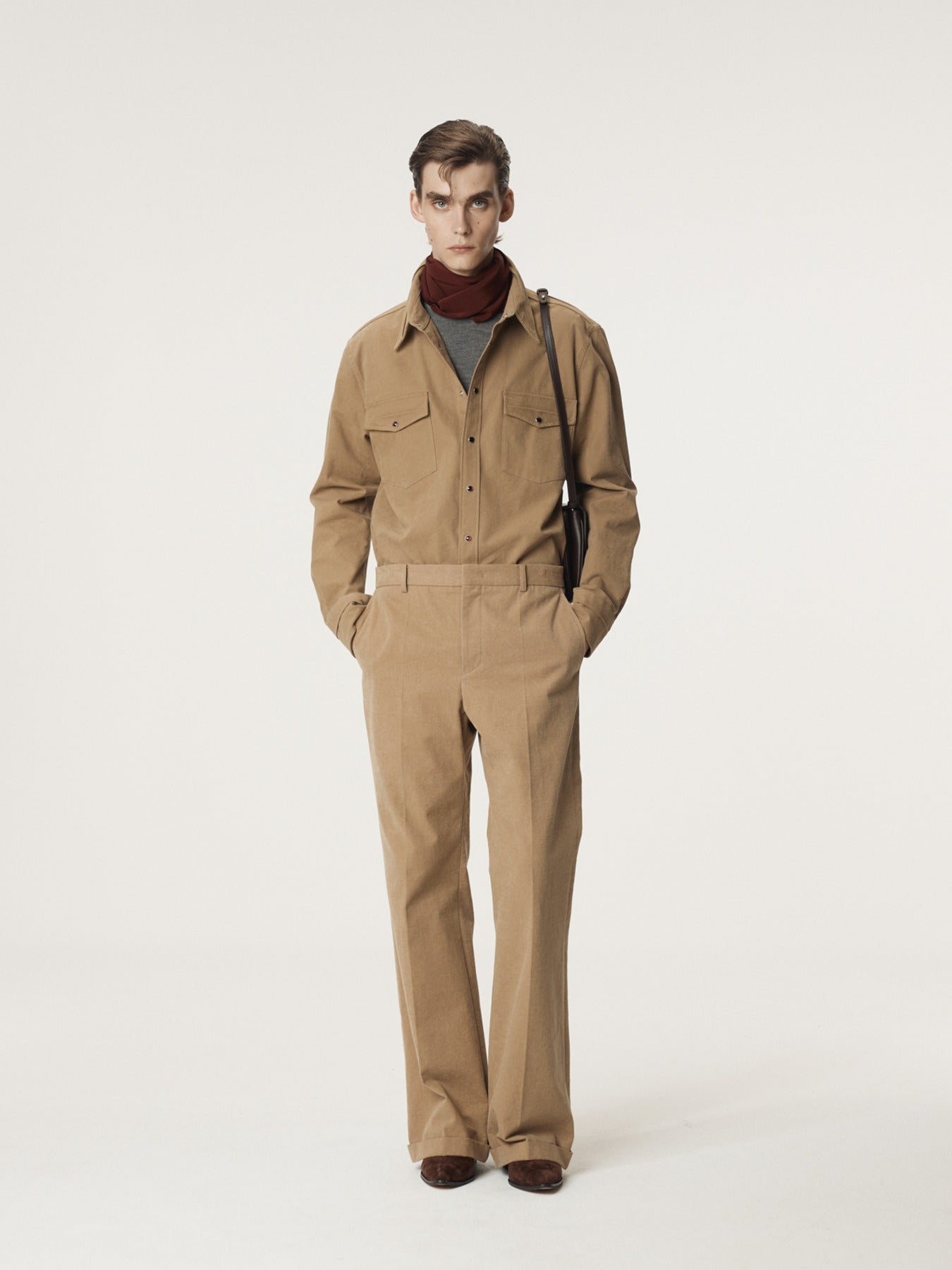 Recto - Cotton Flare Turn Up Pants (Desert) product image 1 | TRAB K-Fashion Australia