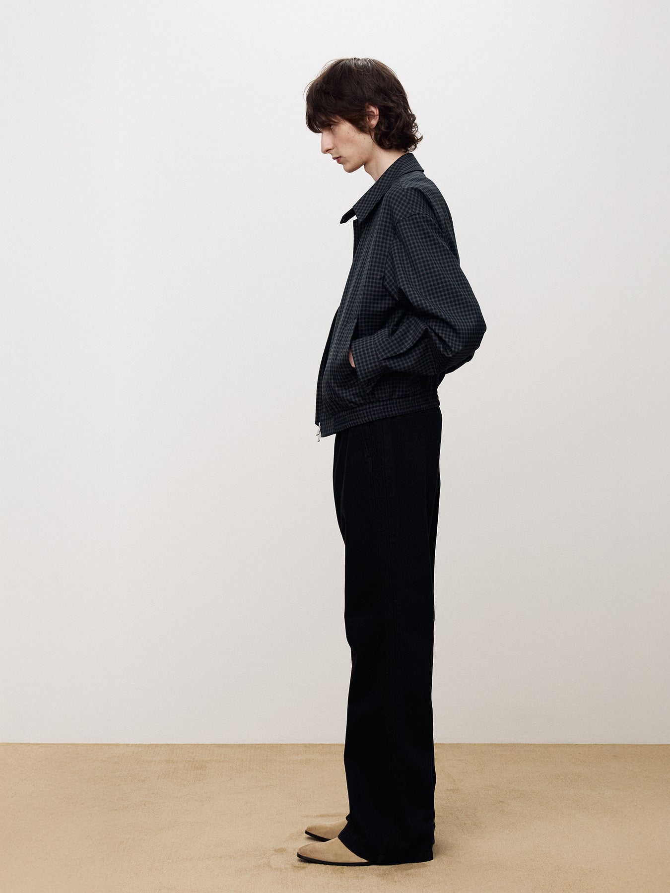 Tonywack - Checked Wool French Blouson (Navy) product image 3 | TRAB K-Fashion Australia