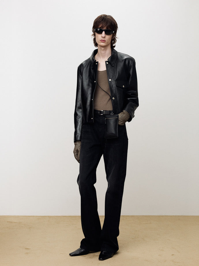 Tonywack - Leather Biker Short Blouson (Black) product image 2 | TRAB K-Fashion Australia