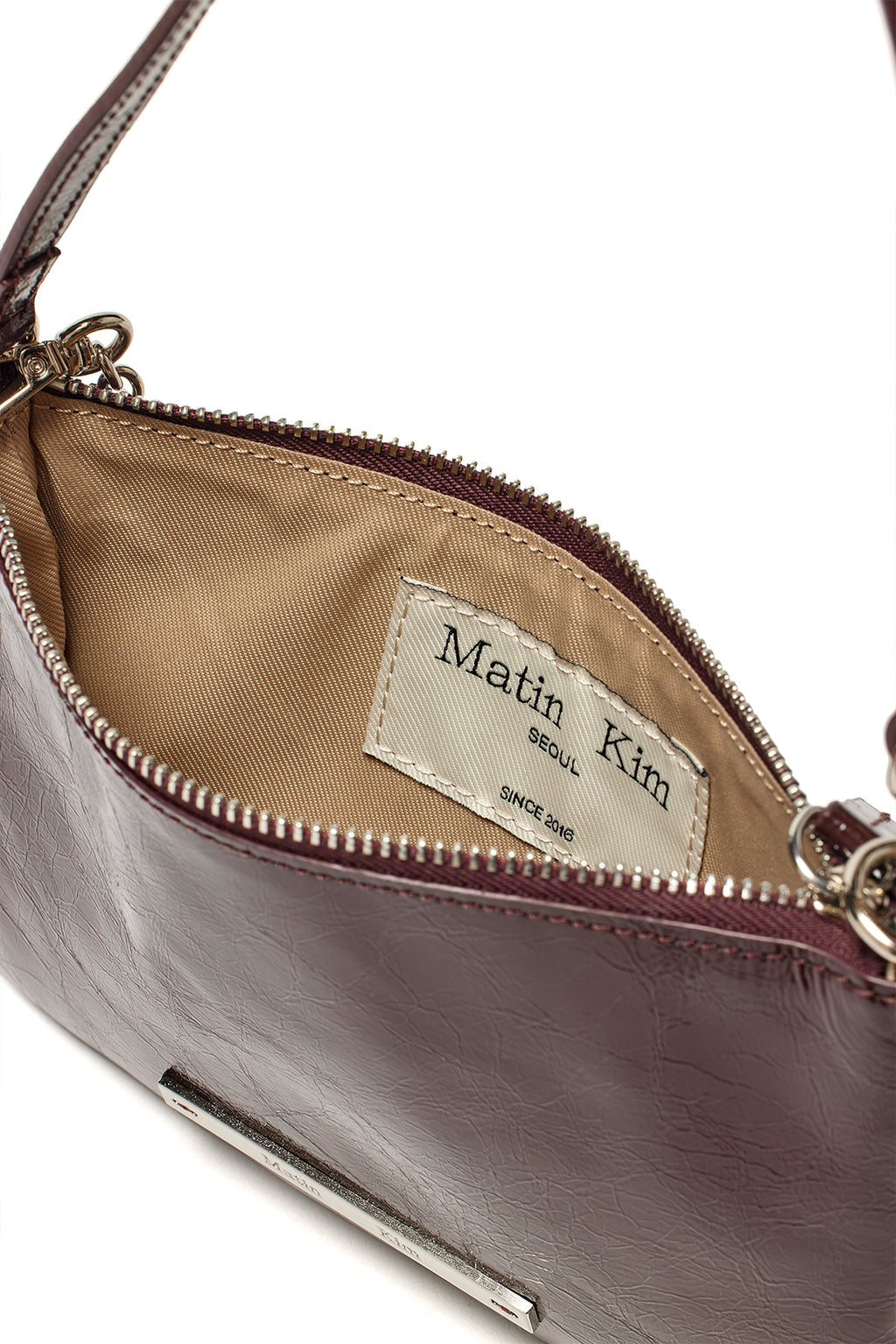 Matin Kim - Glossy Leather Micro Bag (Burgundy) product image 4 | TRAB K-Fashion Australia