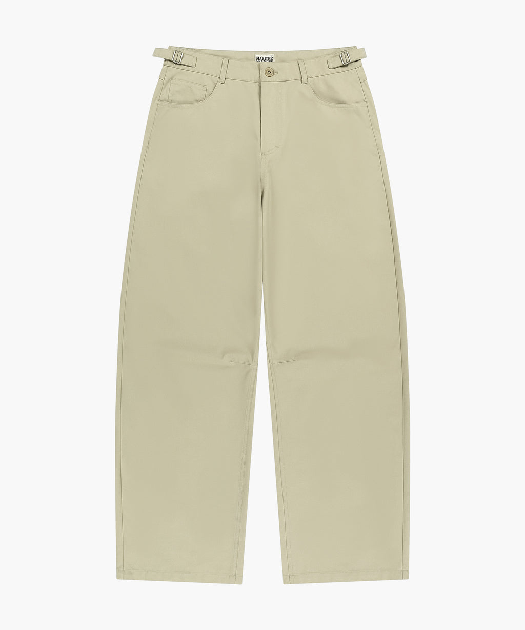 Marithe & Francois Girbaud - Curved Chino Pants (Beige) product image 6 | TRAB K-Fashion Australia