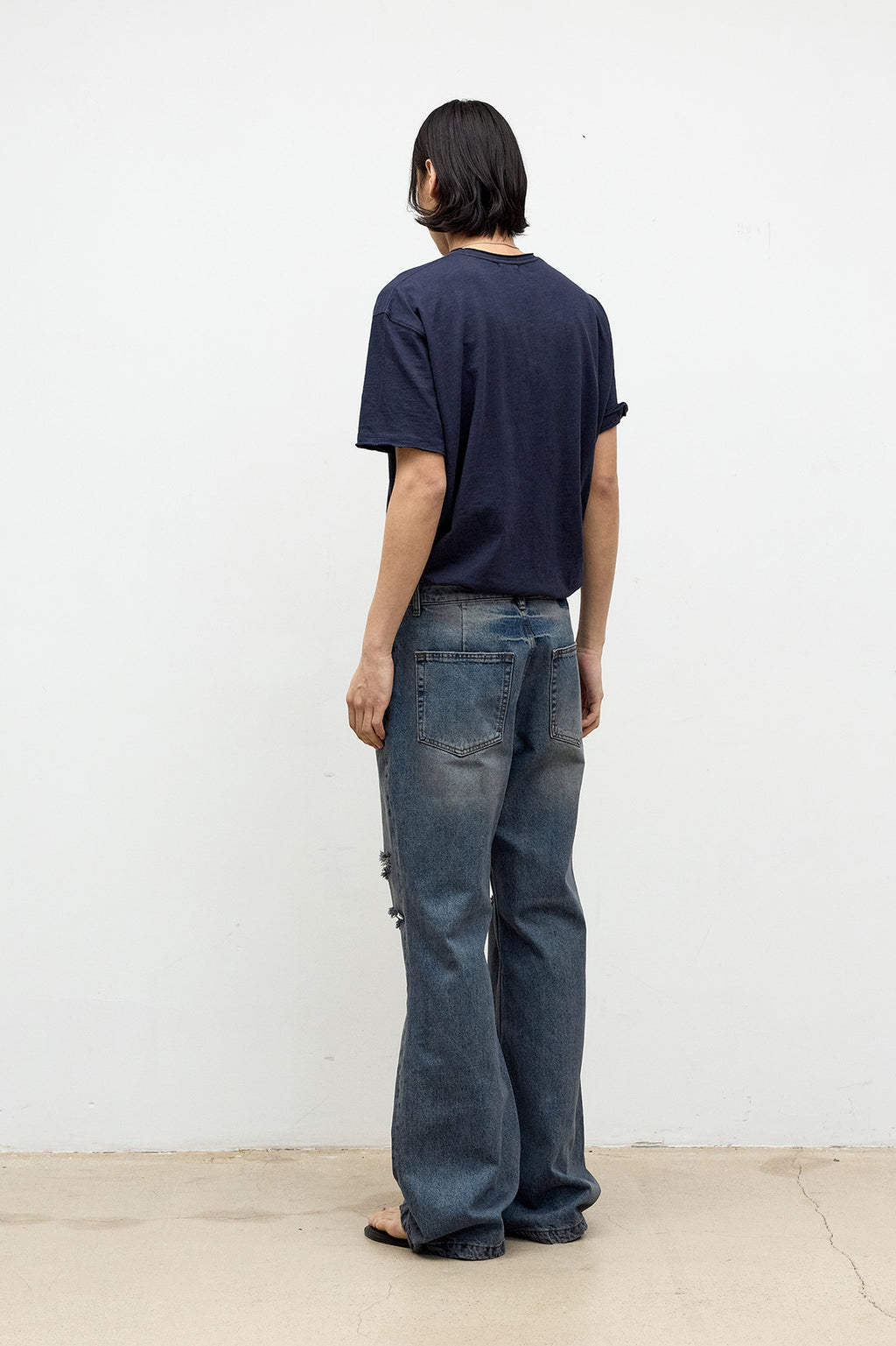 Coor - Low-Cut Cotton Slub T-Shirt (Dark Navy) product image 4 | TRAB K-Fashion Australia