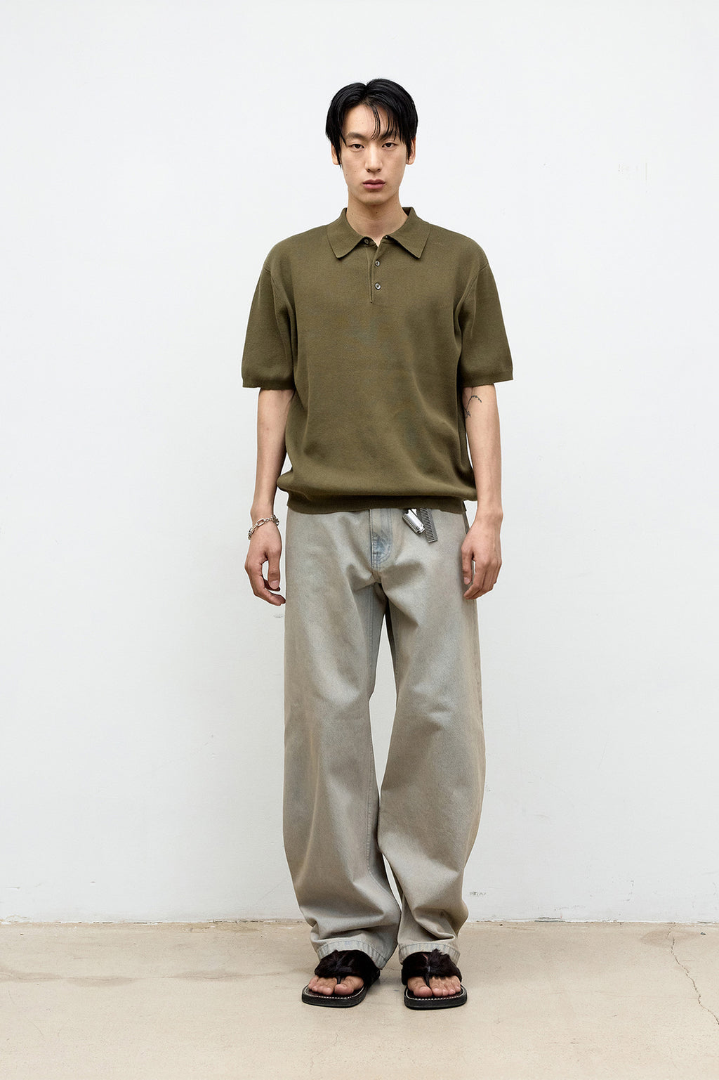 Coor - Compact Sandy Polo Knit (Khaki) product image 2 | TRAB K-Fashion Australia