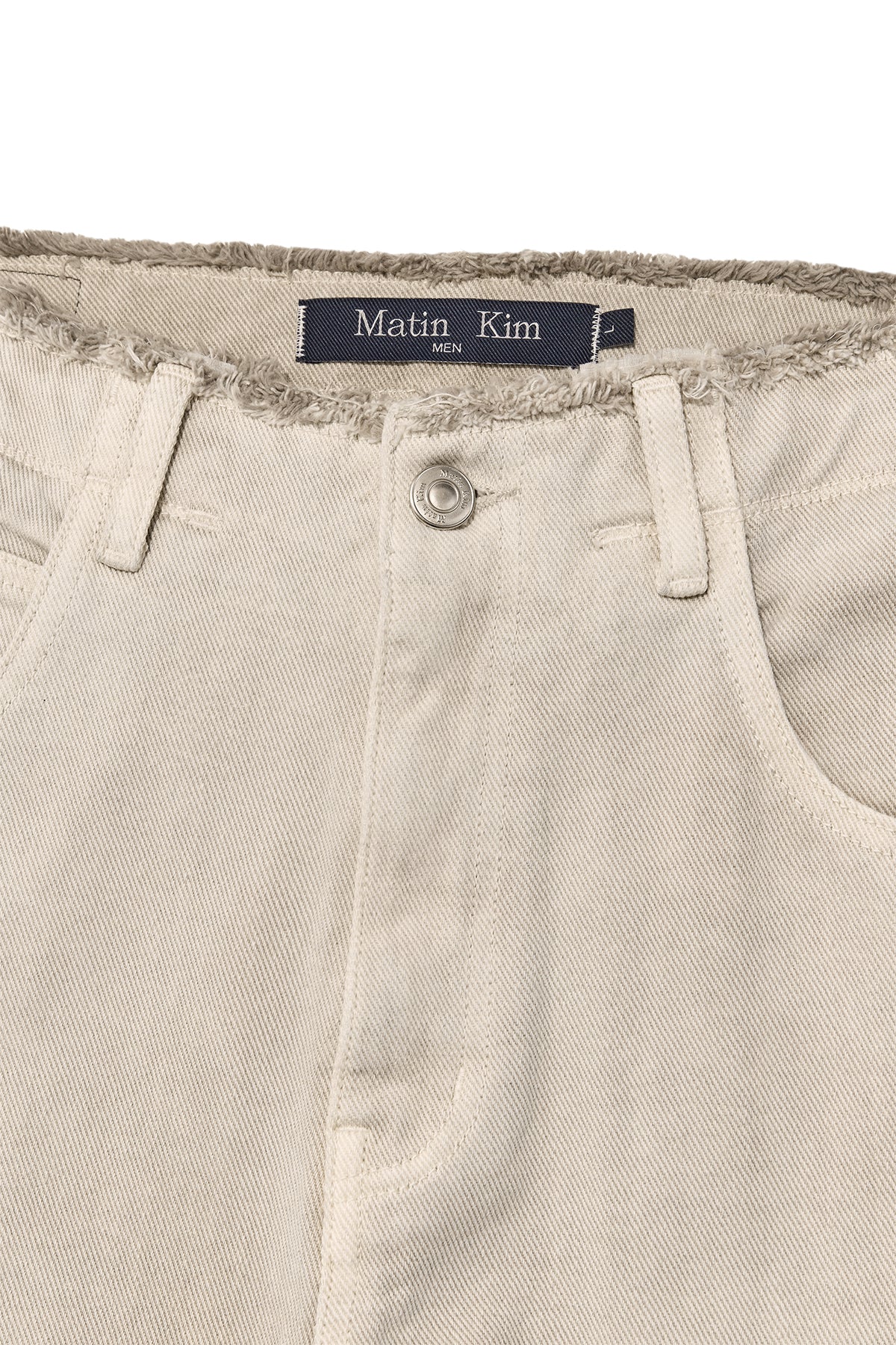 Matin Kim - Back Pintuck Waistless Denim Pants (Light Beige) product image 5 | TRAB K-Fashion Australia