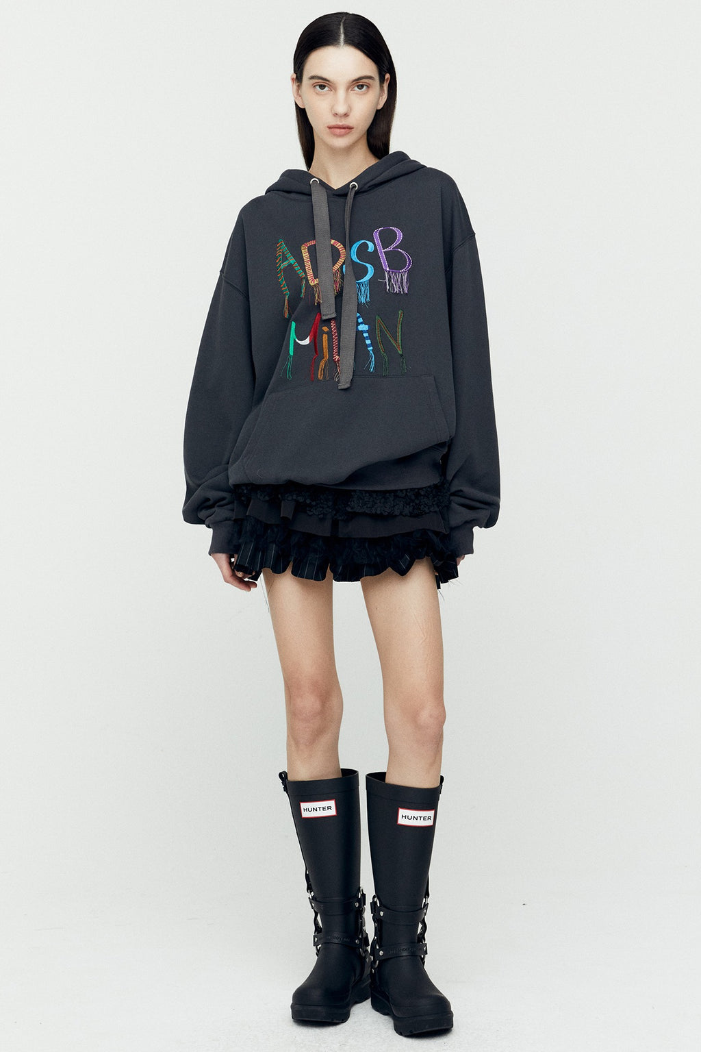 Andersson Bell - (essential) Unisex Adsb Milan Embroidery Hoodie (Charcoal) product image 1 | TRAB K-Fashion Australia