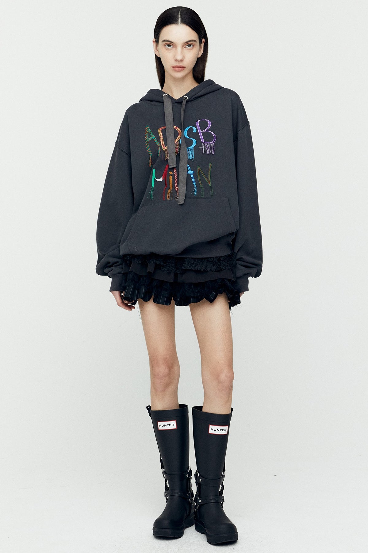 Andersson Bell - (essential) Unisex Adsb Milan Embroidery Hoodie (Charcoal) product image 1 | TRAB K-Fashion Australia