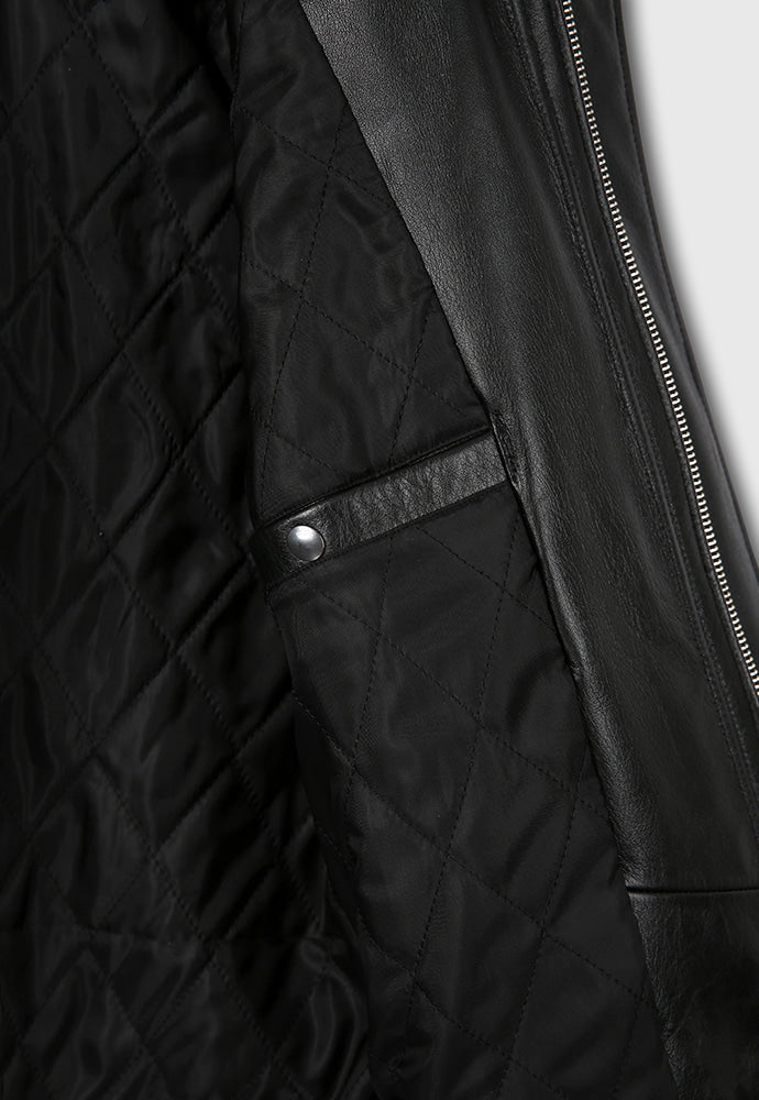 Tonywack - Shearling Collar Leather Bomber Jacket (Black) product image 18 | TRAB K-Fashion Australia